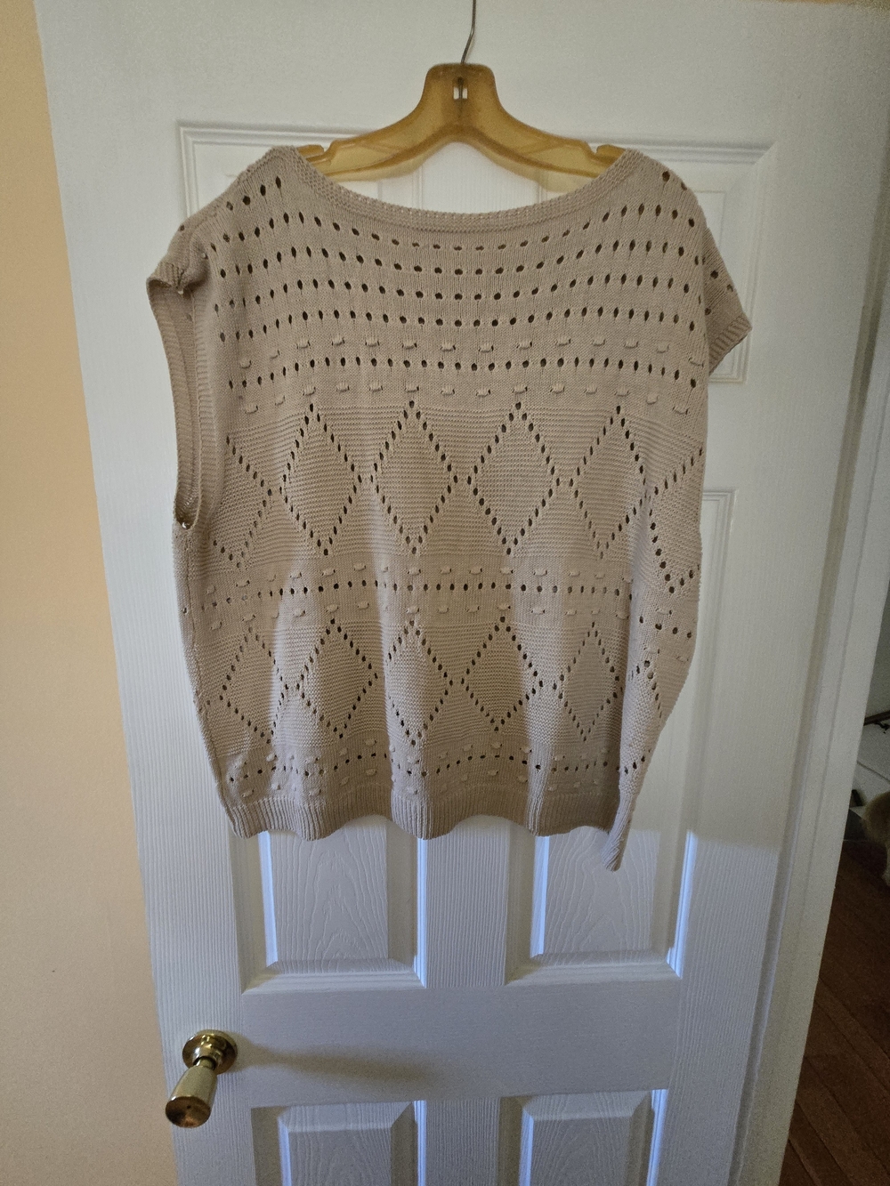 SHEIN Open-Knit Sleeveless Sweater Vest - Beige